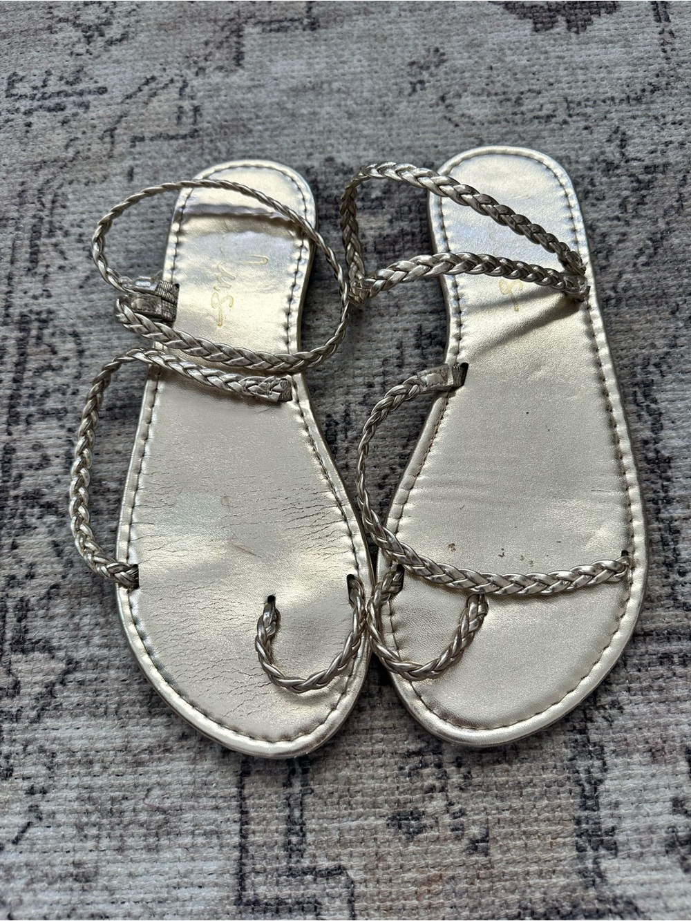 Lulu's Braided Metallic Gold Sandals